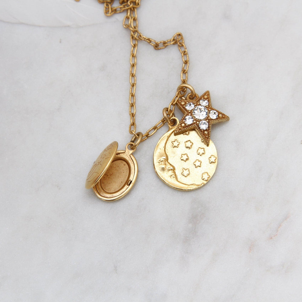 
                      
                        NKL-JM Moon, Star & Locket Charm Necklace - Gold Plate
                      
                    