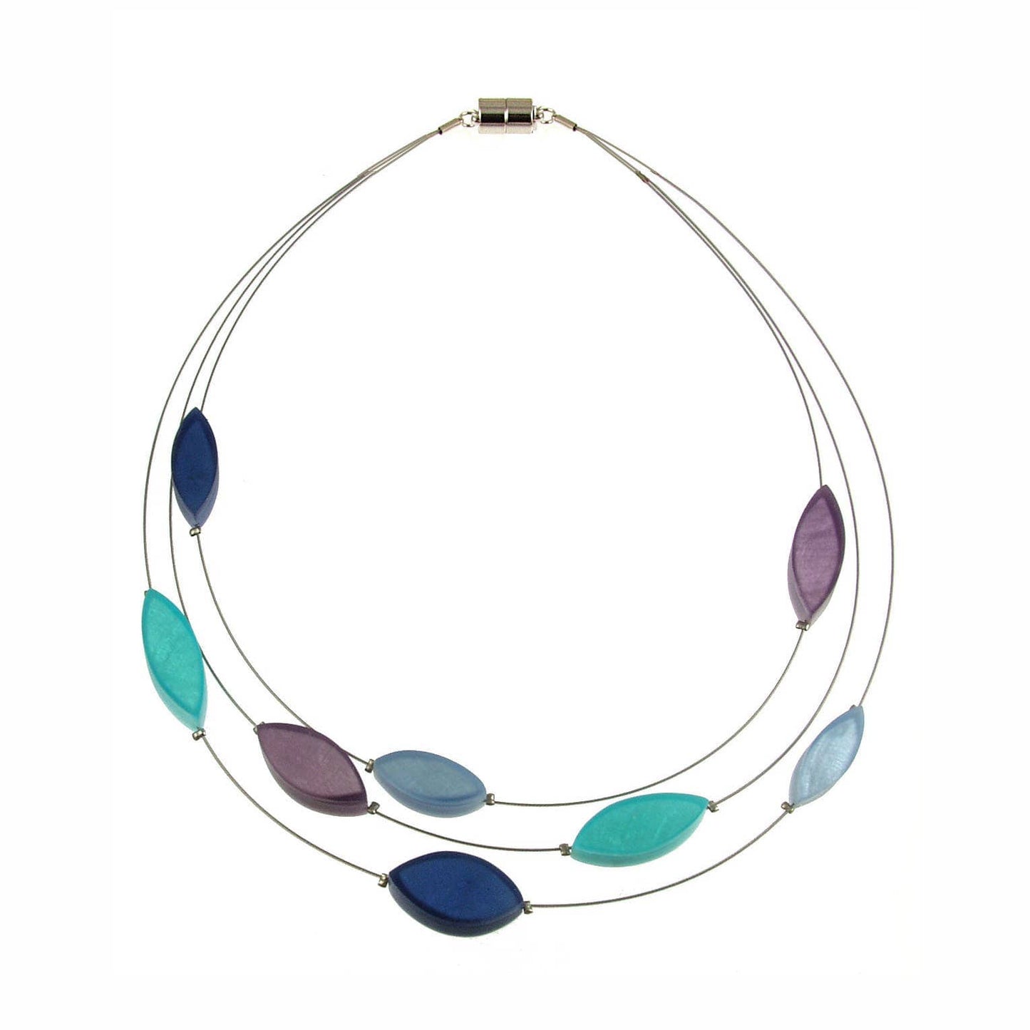 NKL-JM Multi Purple Blue Petal Necklace