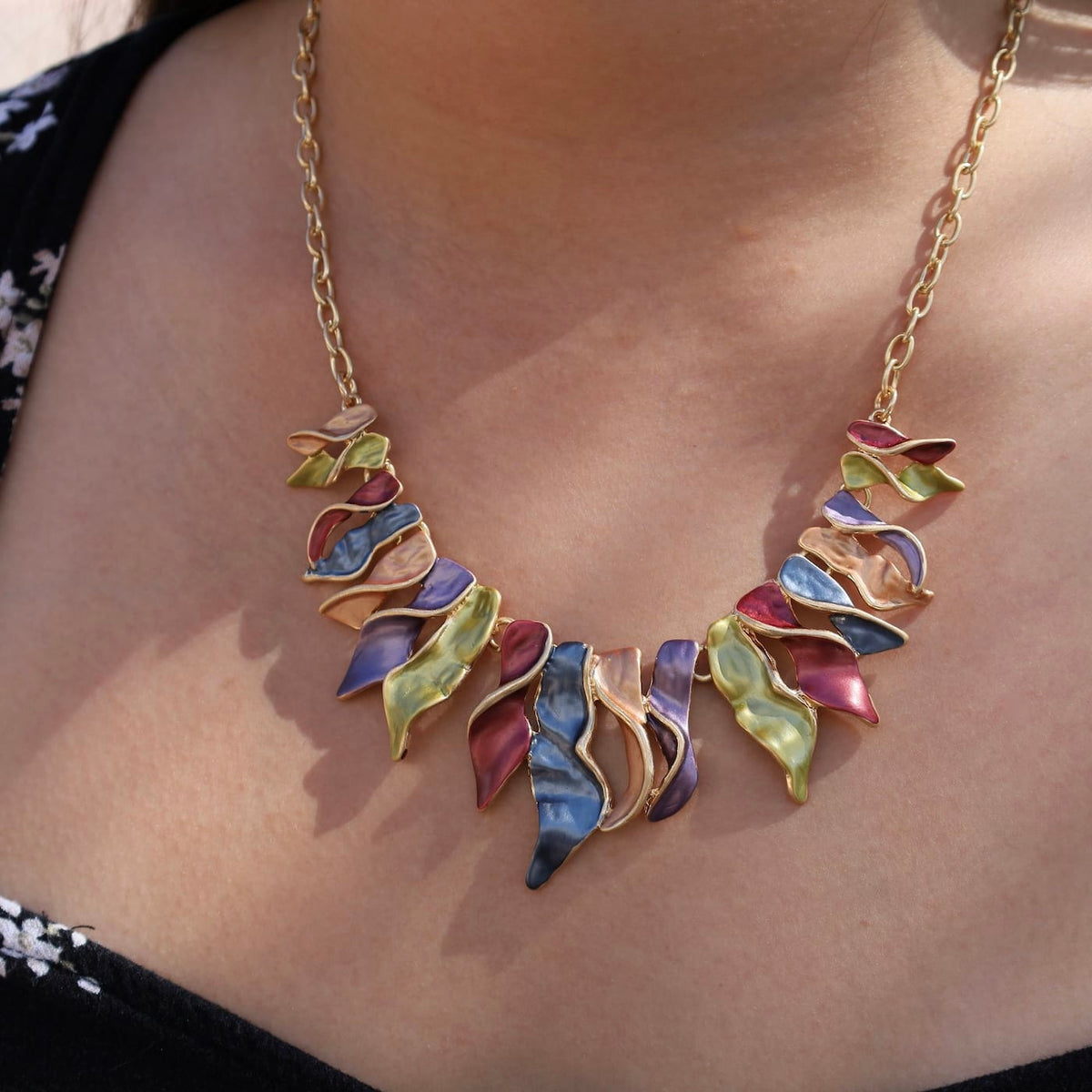 NKL-JM Multicolor Ribbon Dance Necklace