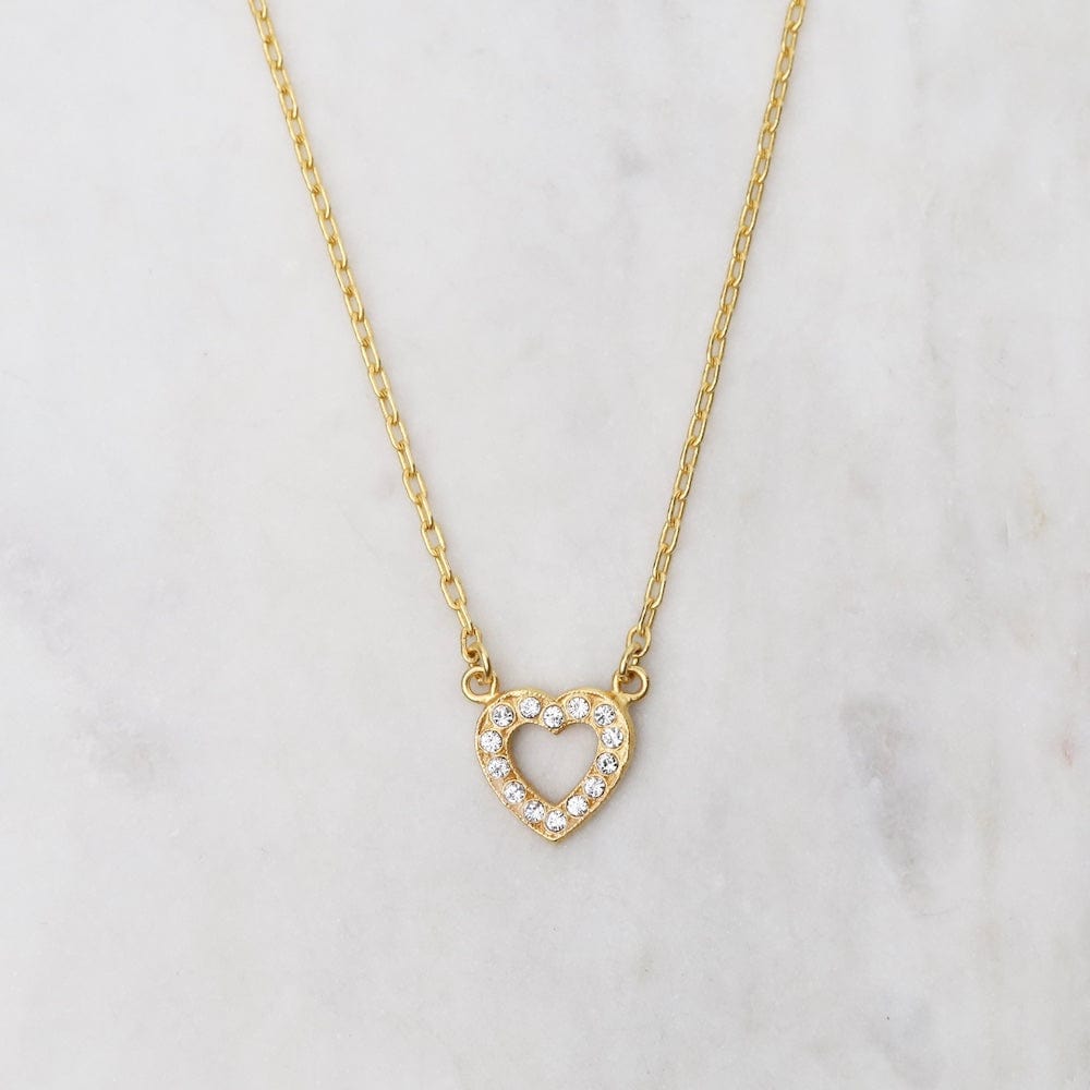 NKL-JM Open Heart Crystal Pendant Necklace
