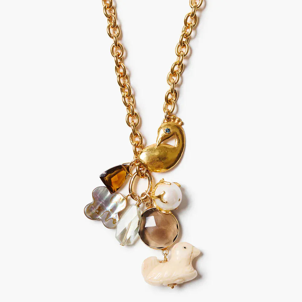 NKL-JM Peacock Charm Necklace Multi
