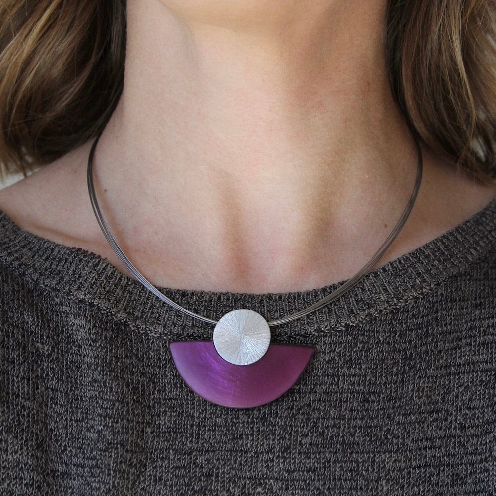 NKL-JM PURPLE OASIS HALF MOON NECKLACE