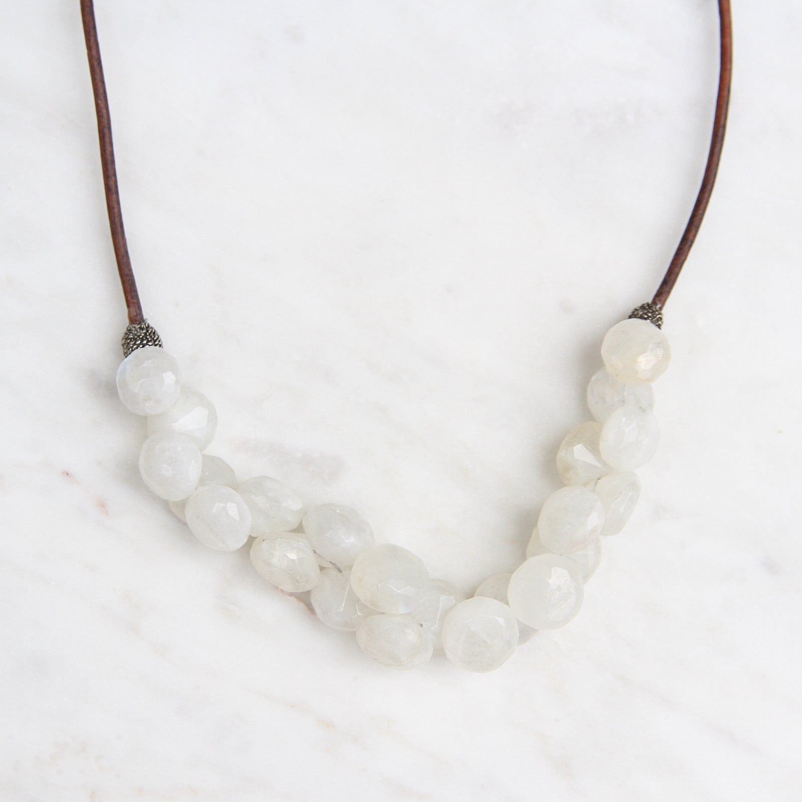 Rainbow 2024 moonstone briolette necklace