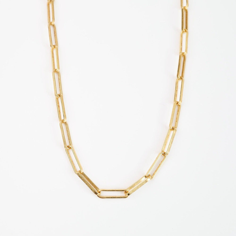 NKL-JM Rectangle Link Necklace - Gold Plate