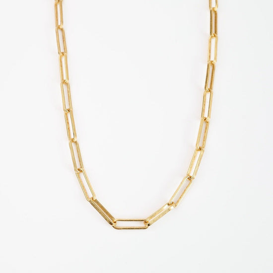 NKL-JM Rectangle Link Necklace - Gold Plate