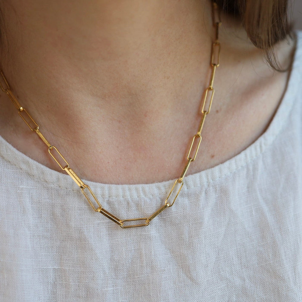 
                      
                        NKL-JM Rectangle Link Necklace - Gold Plate
                      
                    