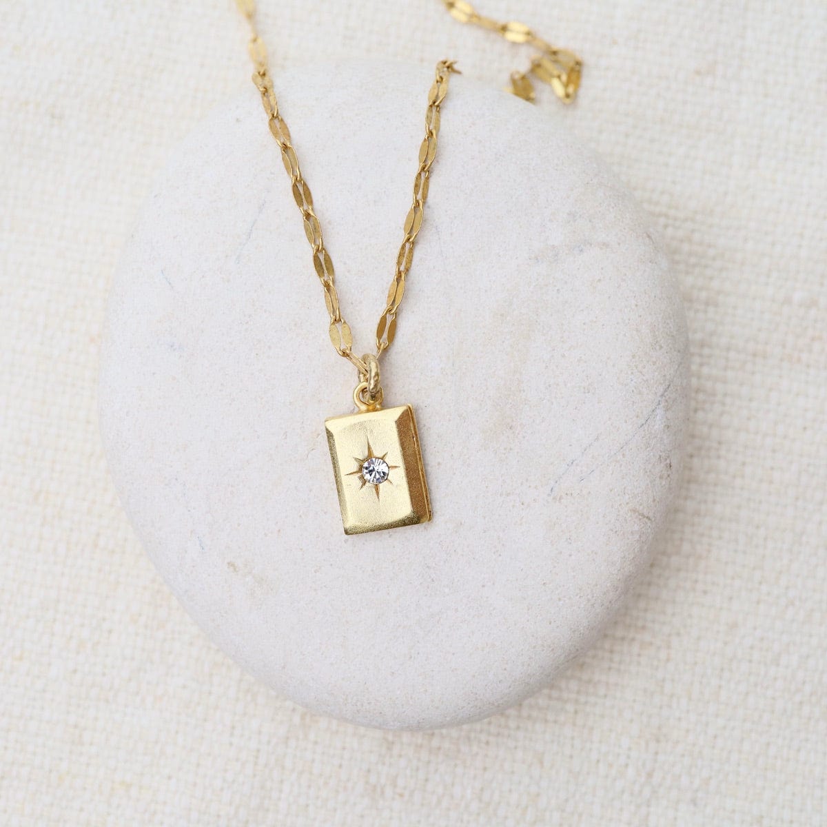 NKL-JM Rectangle with Stone Necklace