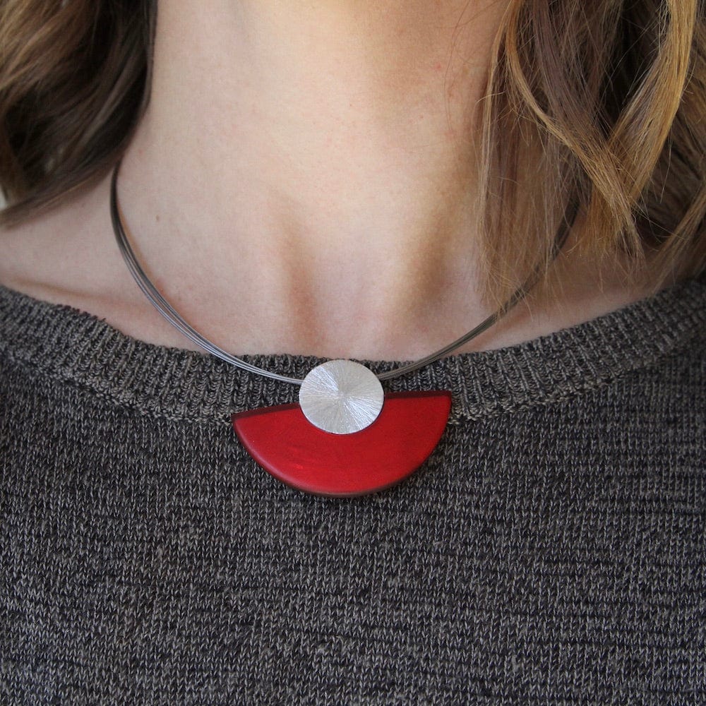 NKL-JM RED HALF MOON NECKLACE