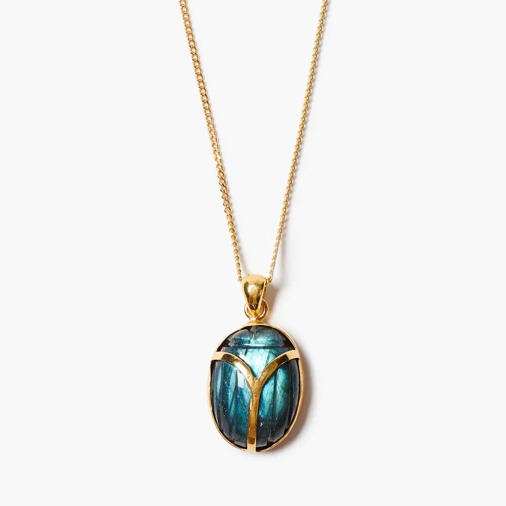 NKL-JM Scarab Necklace Labradorite