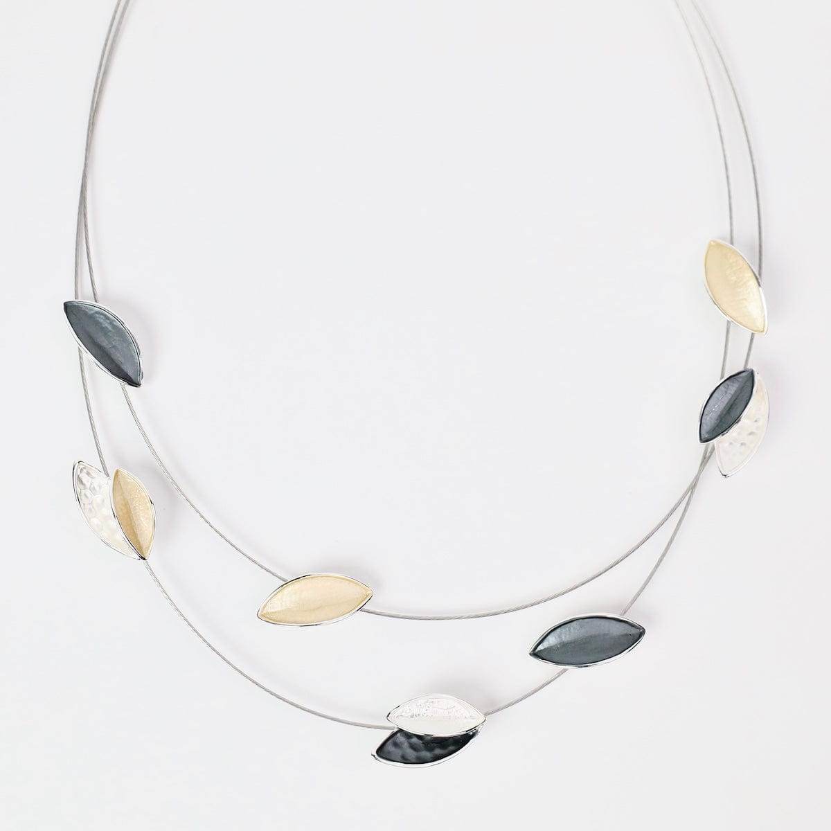 NKL-JM Silver Shades Multi Lily Necklace
