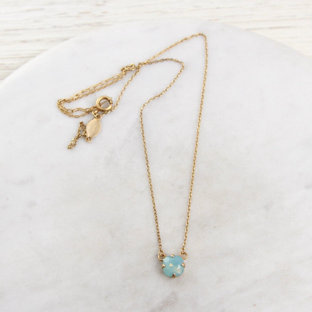 
                  
                    NKL-JM Single Swaovski Crystal Necklace Pacific Opal- Gold Plate
                  
                