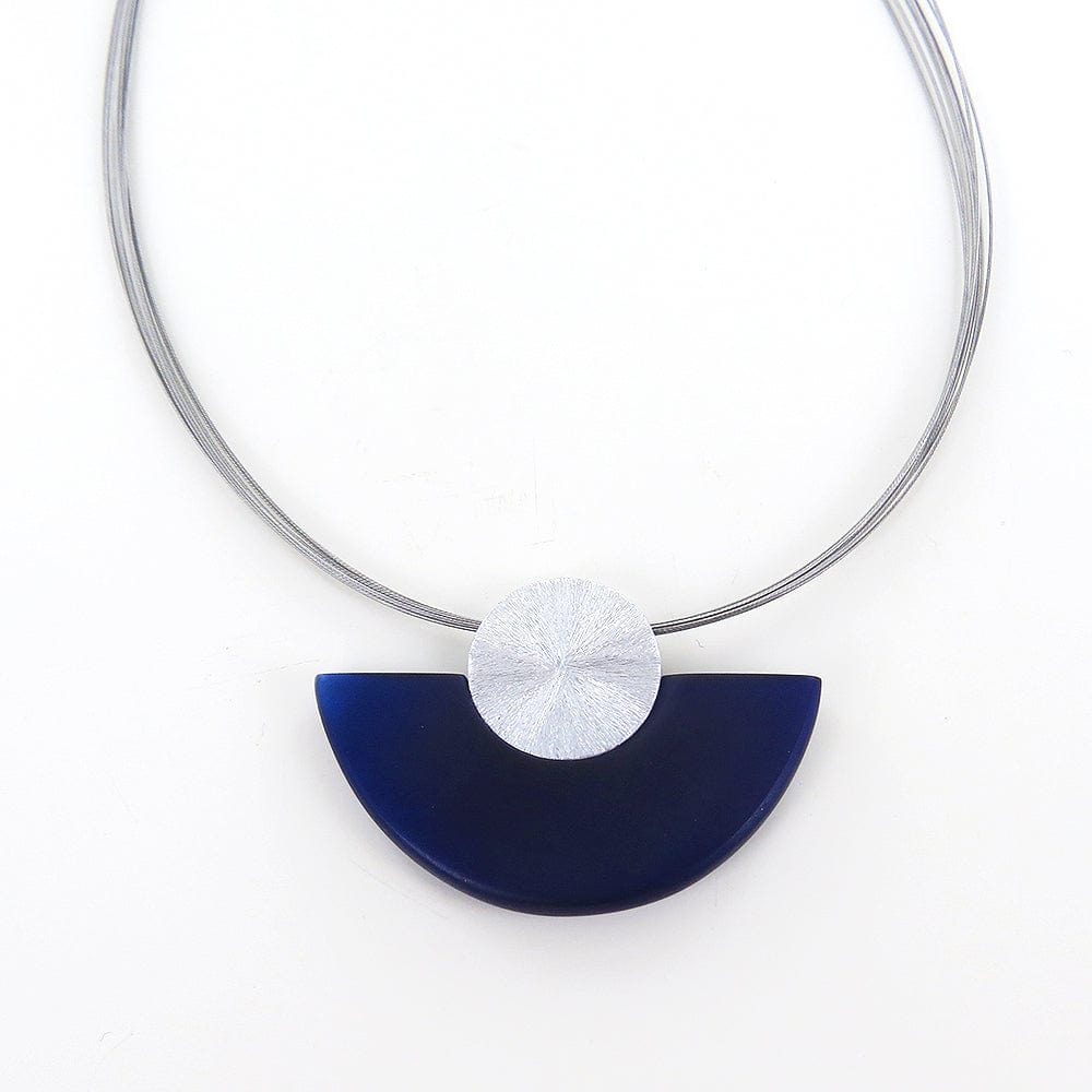 NKL-JM STAR SAPPHIRE BLUE HALF MOON NECKLACE