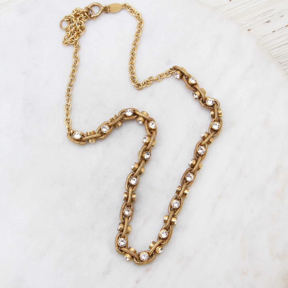 
                  
                    NKL-JM Swarovski Crystal Barbell Chain Necklace - Gold Plate
                  
                