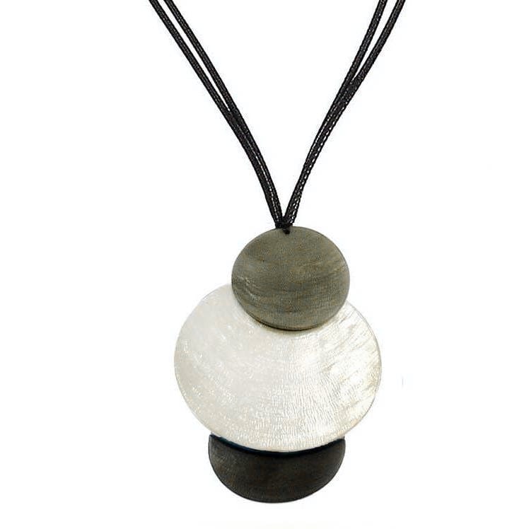 NKL-JM Three Piece Grey Combo Pendant Necklace