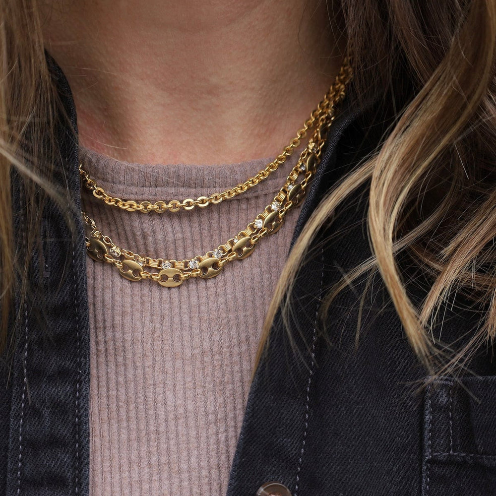 NKL-JM Triple Strand Chain Necklace