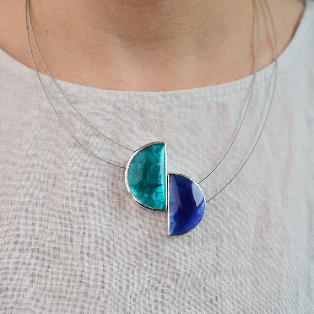 
                      
                        NKL-JM Turquoise & Navy Half Moon Necklace
                      
                    