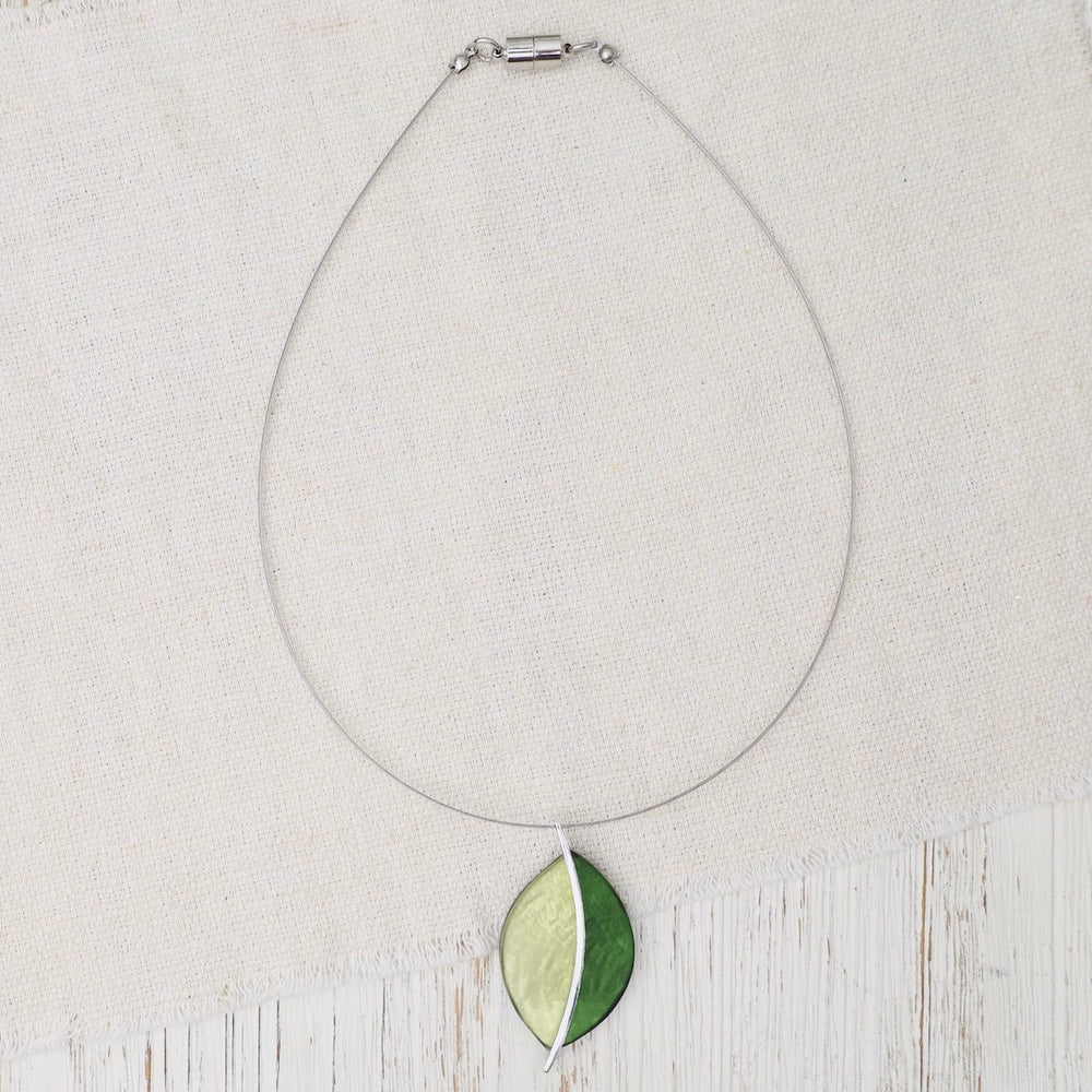 
                  
                    NKL-JM Two Tone Green Leaf Pendant
                  
                