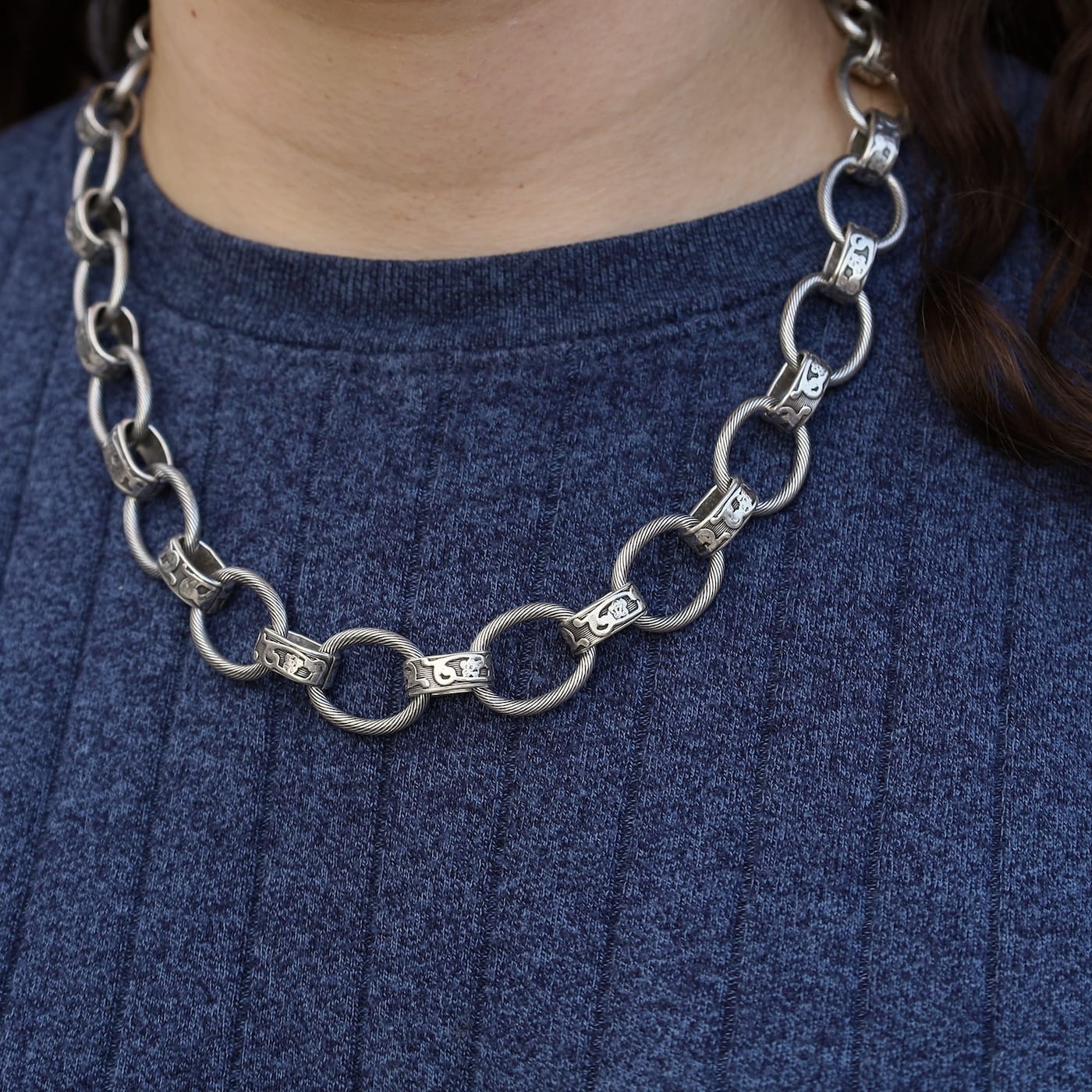 NKL-JM Victorian Scroll Silver Necklace