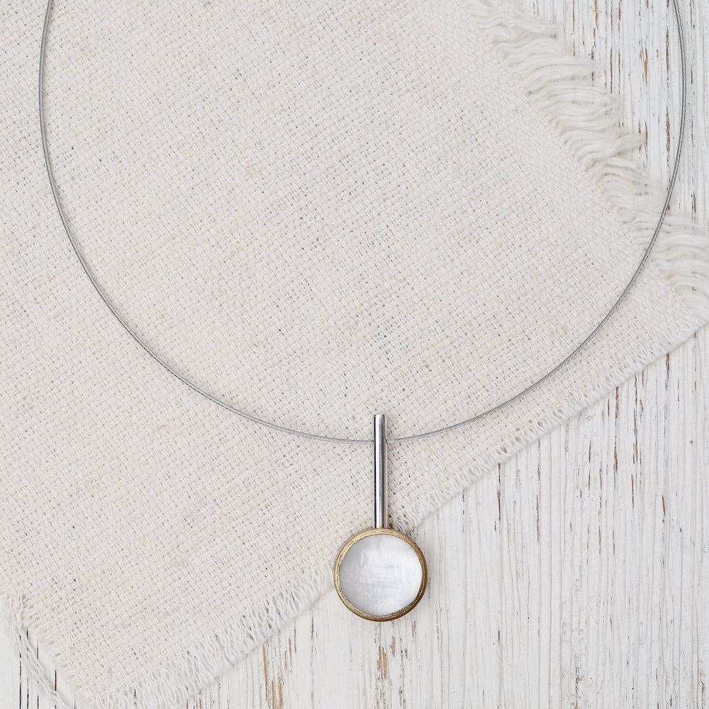 
                      
                        NKL-JM White Drop Circle Pendant
                      
                    