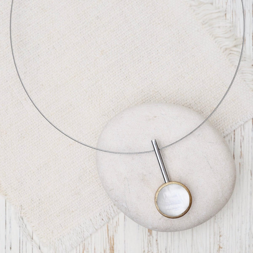 
                      
                        NKL-JM White Drop Circle Pendant
                      
                    