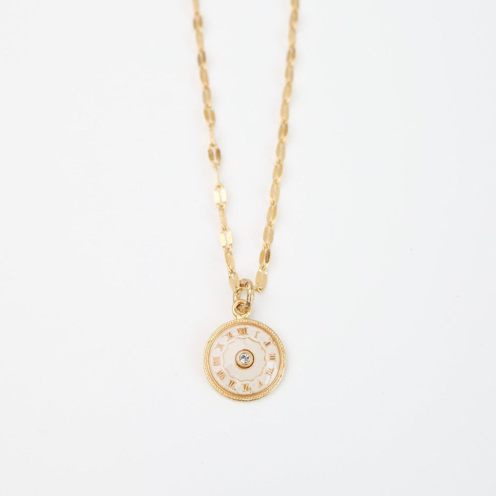 NKL-JM White Enamel Dot Necklace