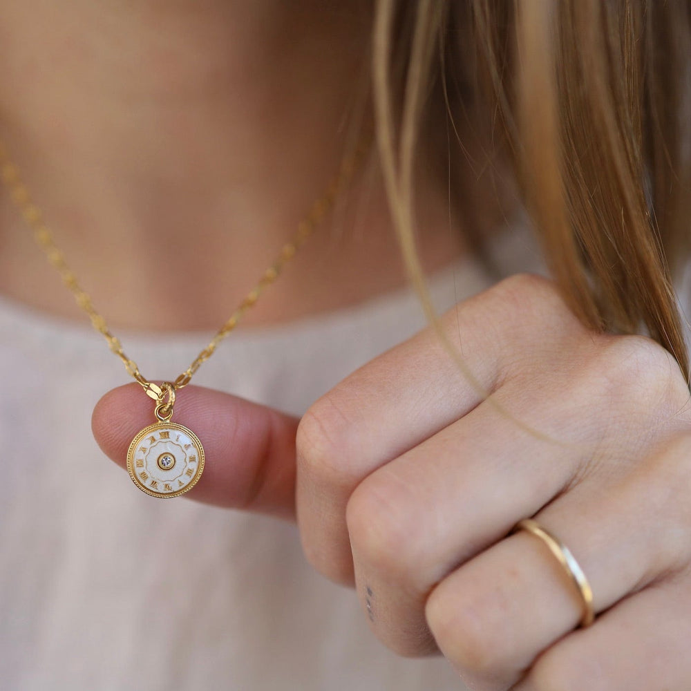 
                      
                        NKL-JM White Enamel Dot Necklace
                      
                    