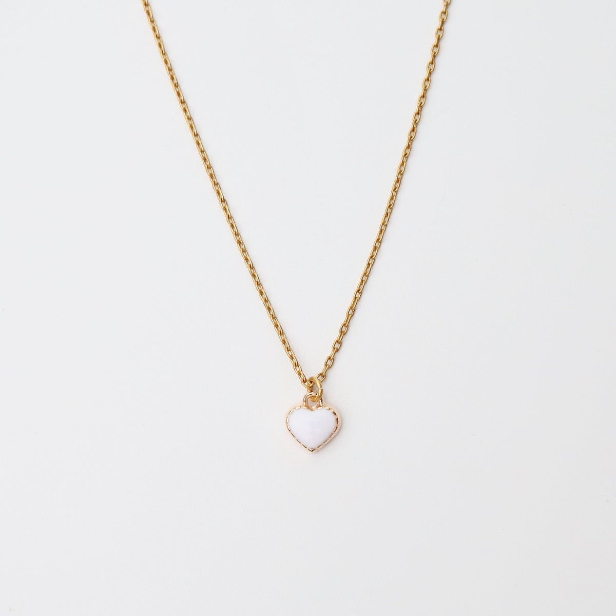 NKL-JM White Enamel Heart Necklace