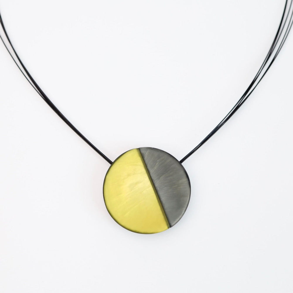 NKL-JM Yellow and Grey Two Tone Magnetic Pendant