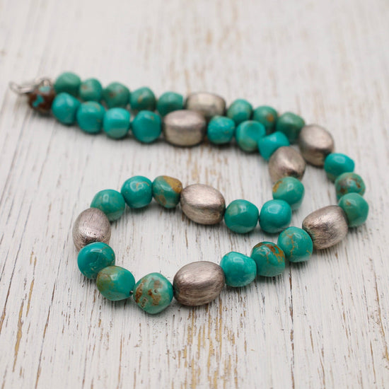 NKL Kingman Turquoise & Brushed Sterling Silver Necklace
