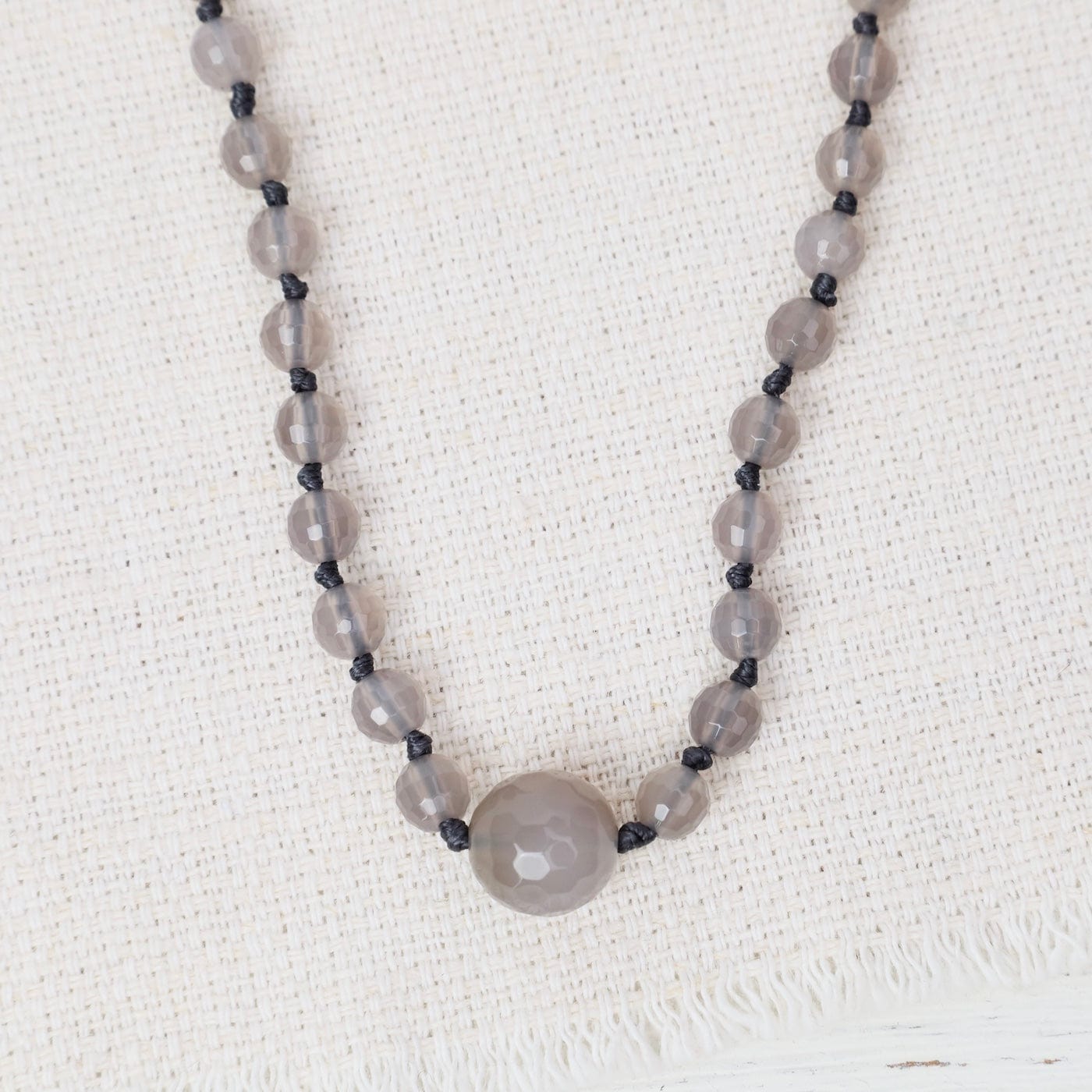 NKL Knotted Grey Agate Necklace