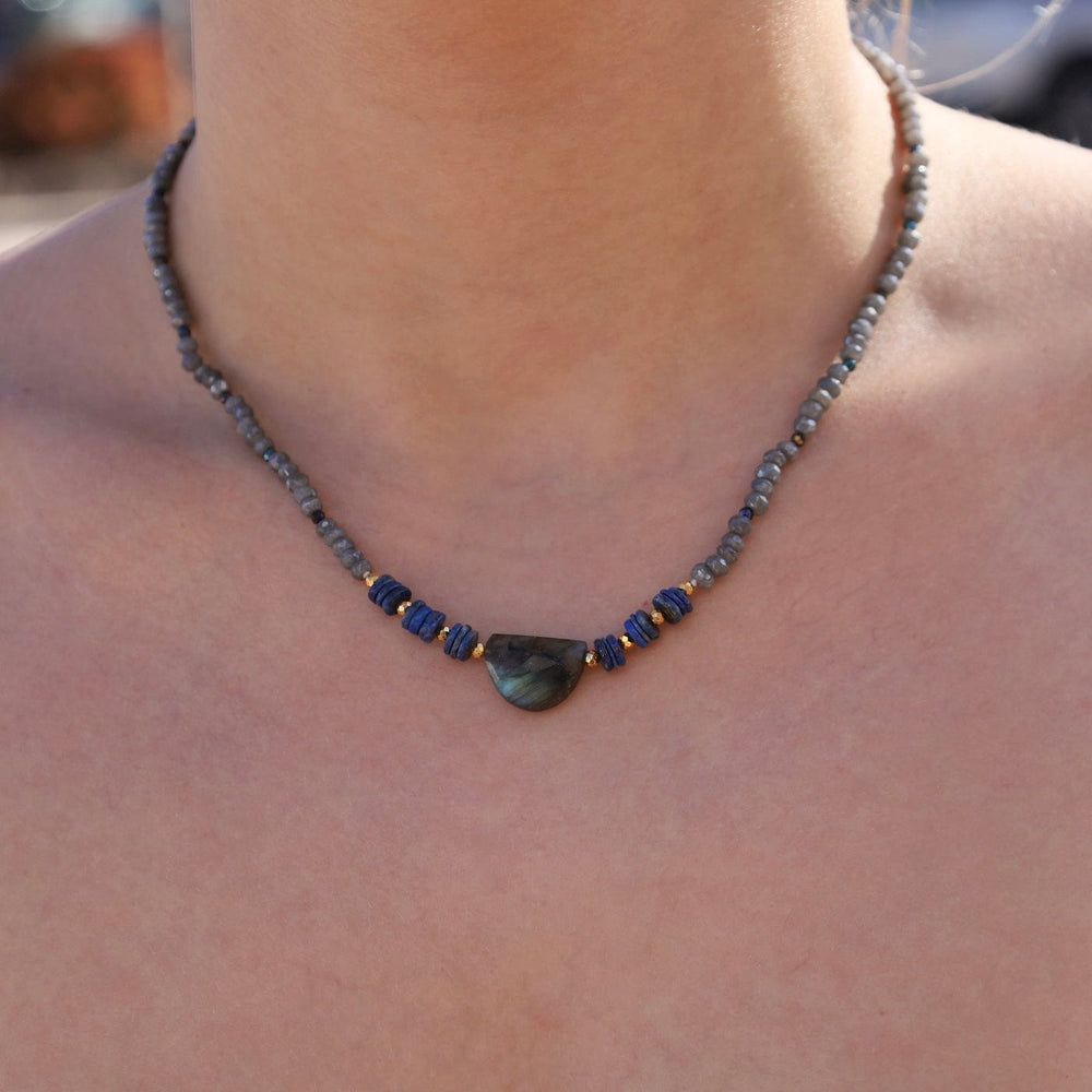 NKL Labradorite and Lapis Necklace