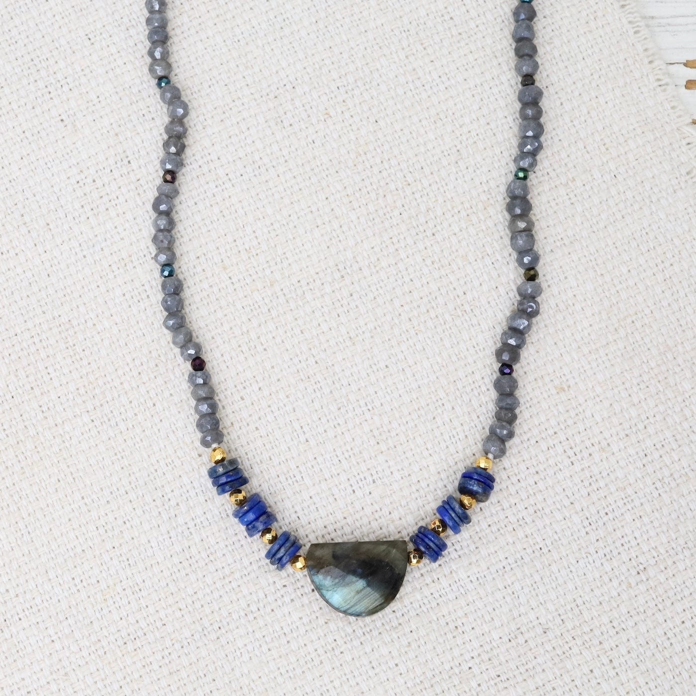 NKL Labradorite and Lapis Necklace