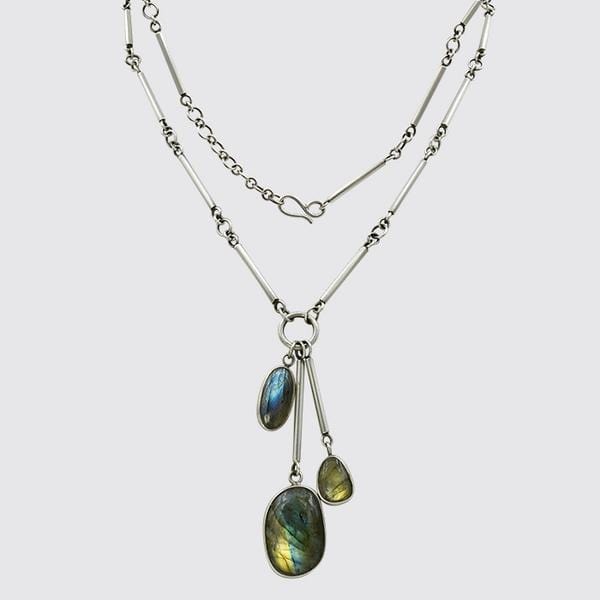 
                      
                        NKL Labradorite Bar Chain With Stone Charms Necklace
                      
                    