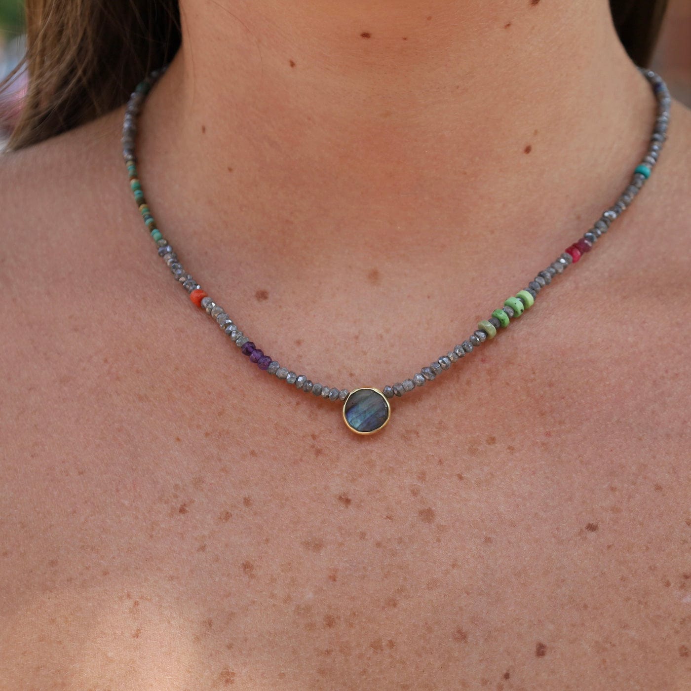 NKL Labradorite Dot Necklace