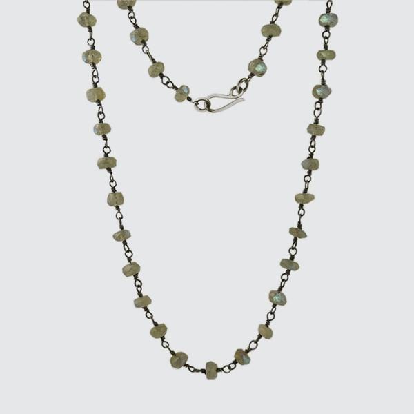 
                  
                    NKL Labradorite Oxidized Rosary Chain Necklace
                  
                