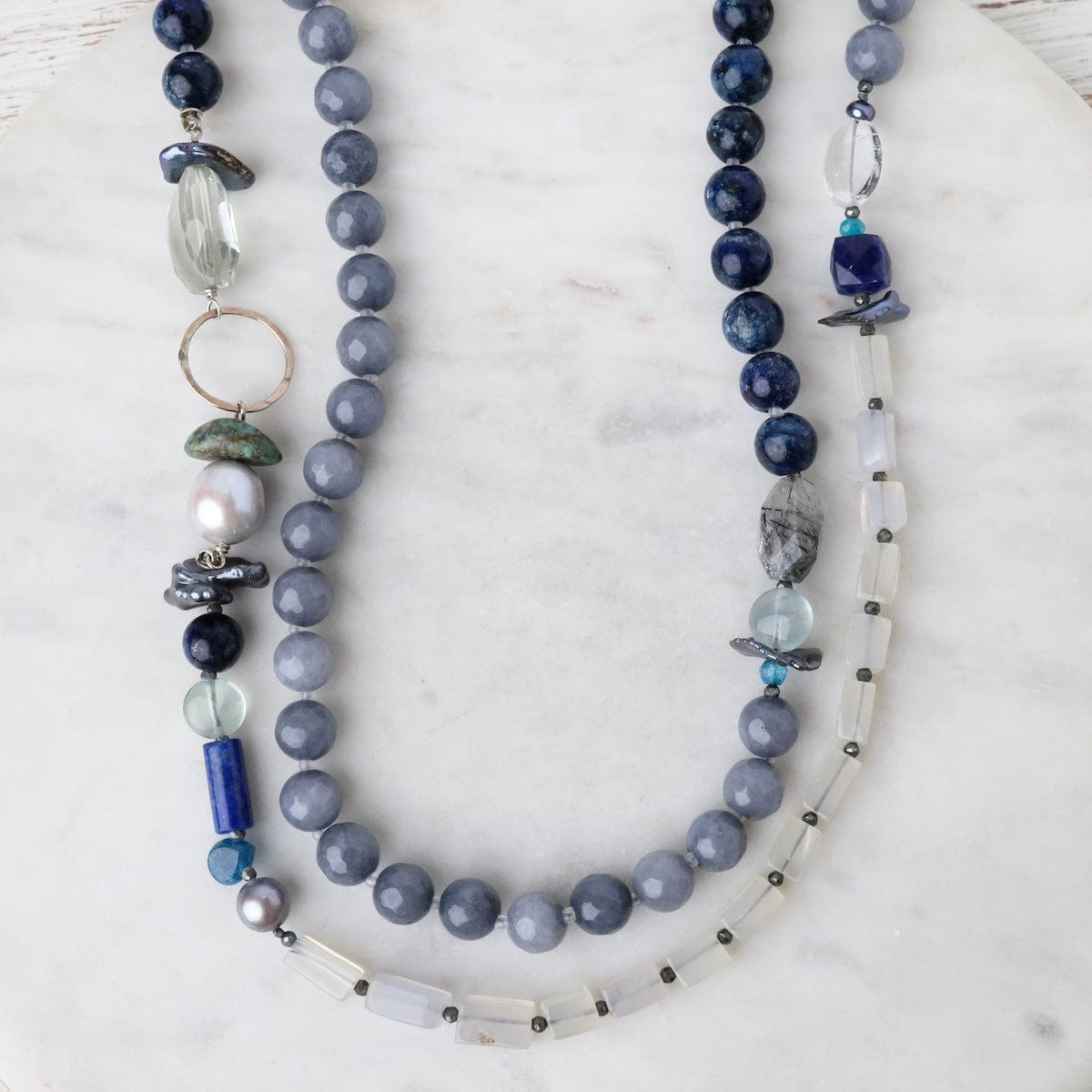 NKL Lapis and Agate Mix Necklace