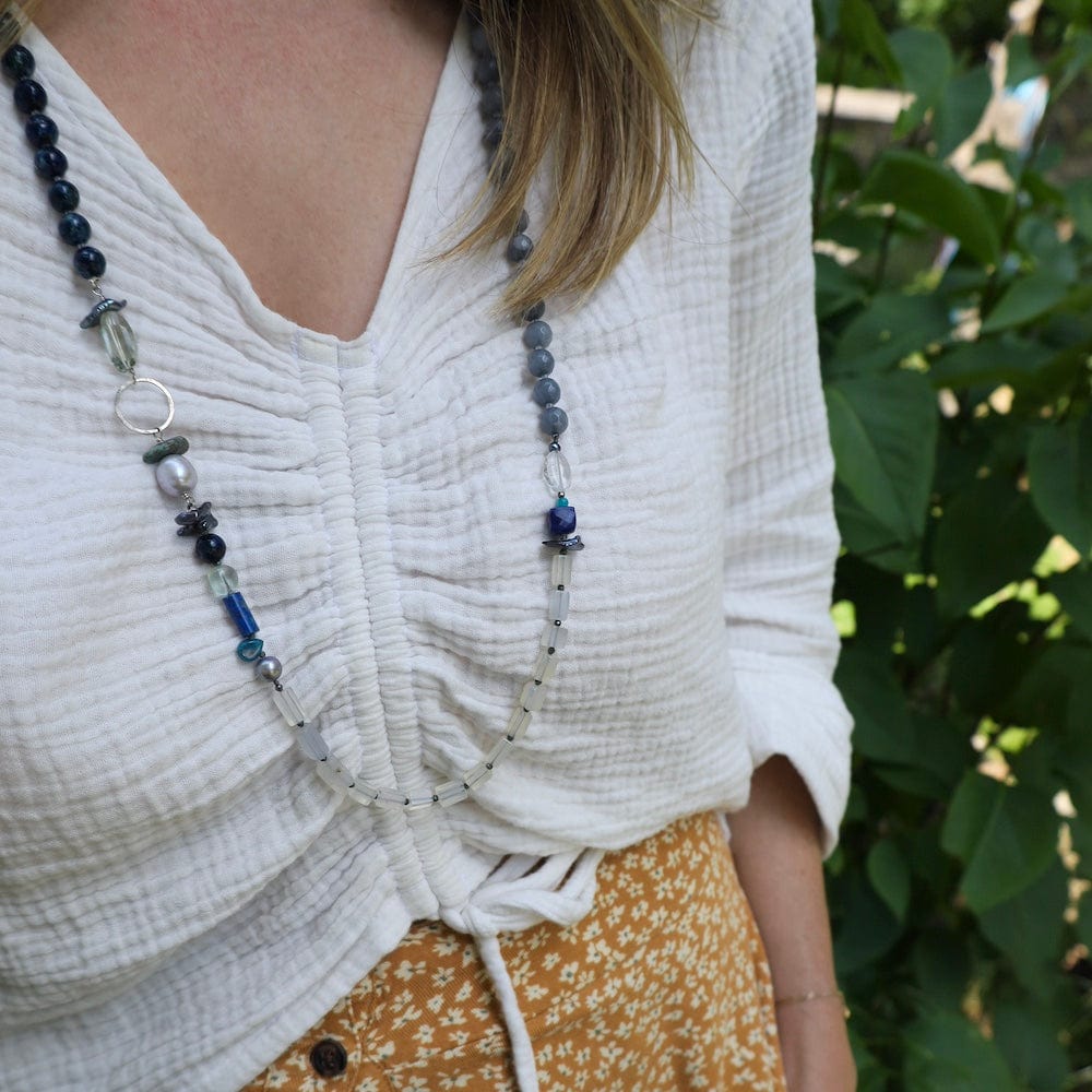 NKL Lapis and Agate Mix Necklace