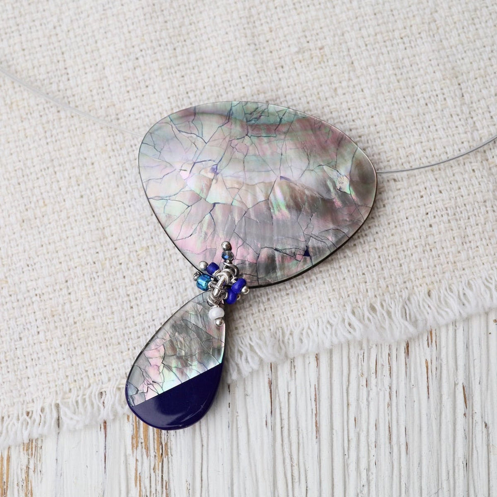 
                  
                    NKL Lapis Blacklip Beaded Teardrop Necklace
                  
                