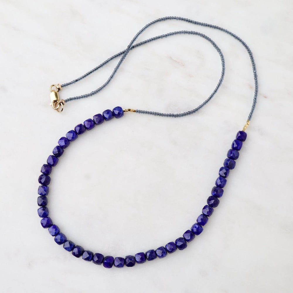 NKL Lapis Cubes Necklace