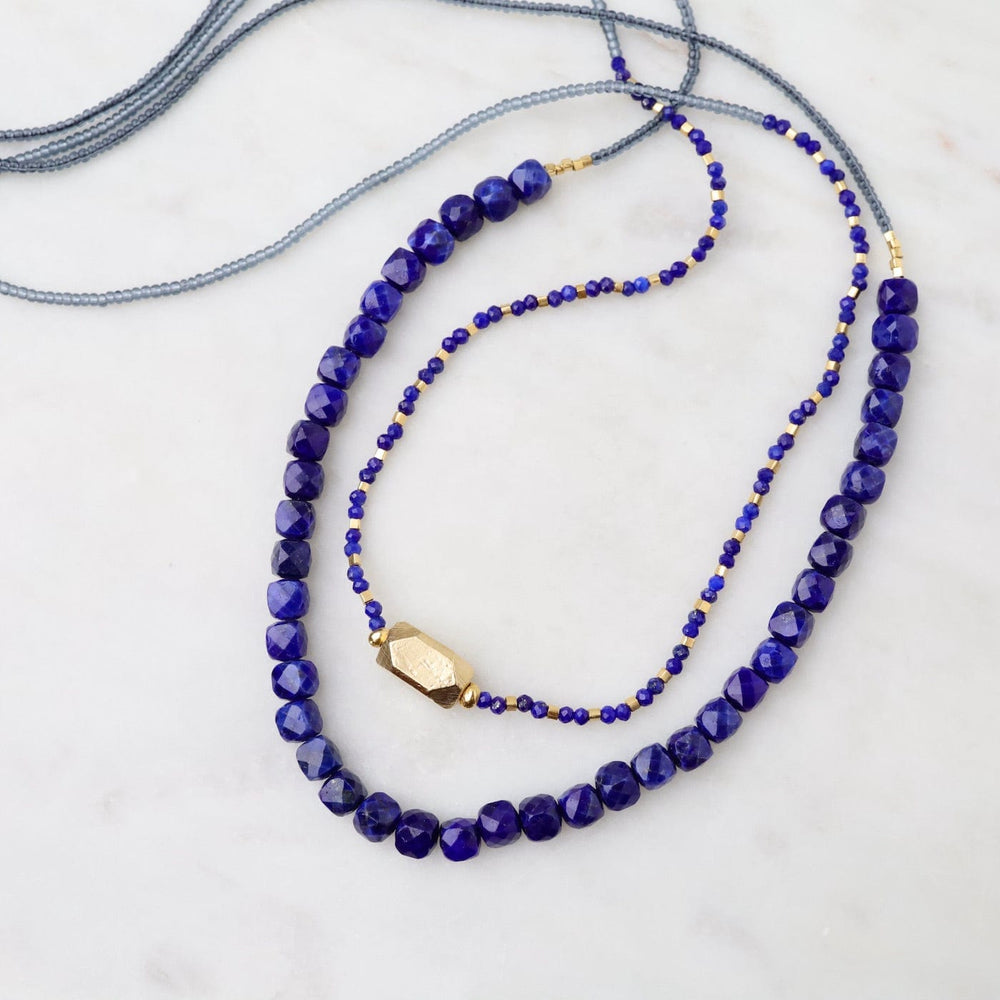 
                  
                    NKL Lapis Cubes Necklace
                  
                