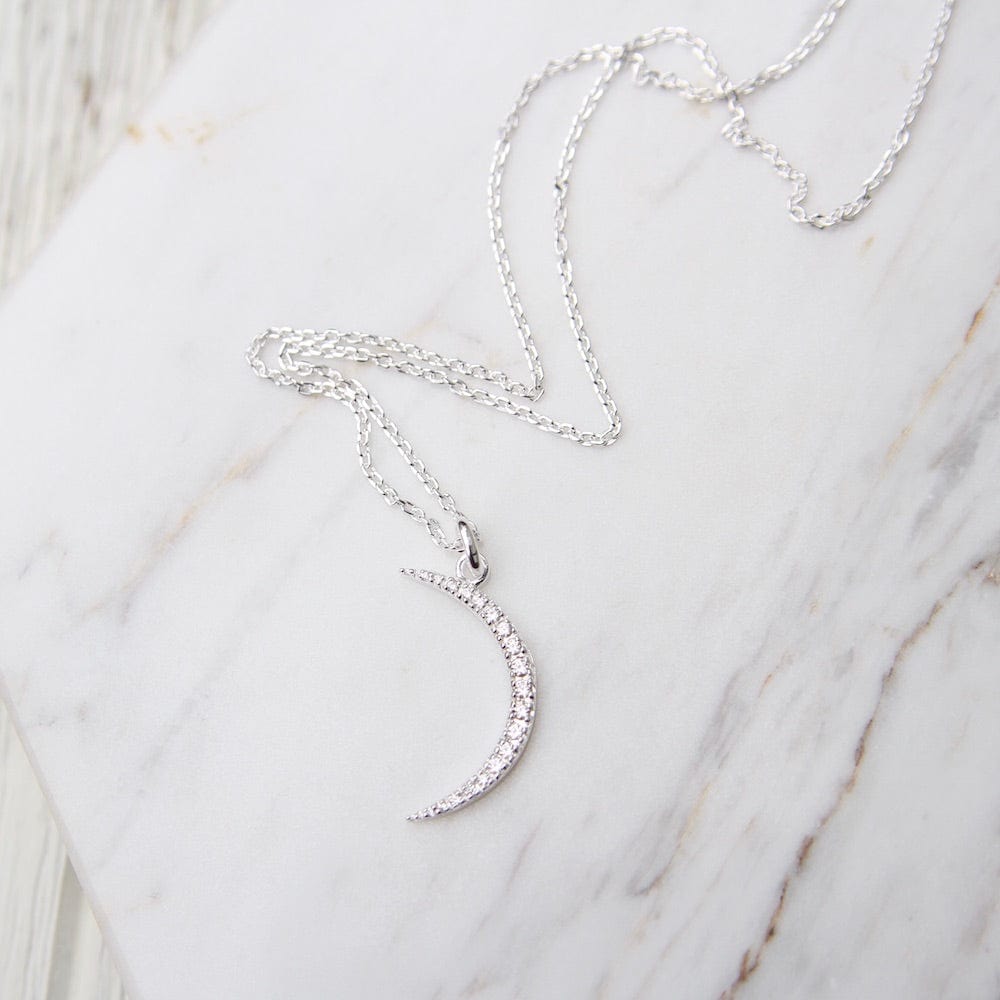 
                      
                        NKL Large Pavé Crescent Moon Necklace
                      
                    