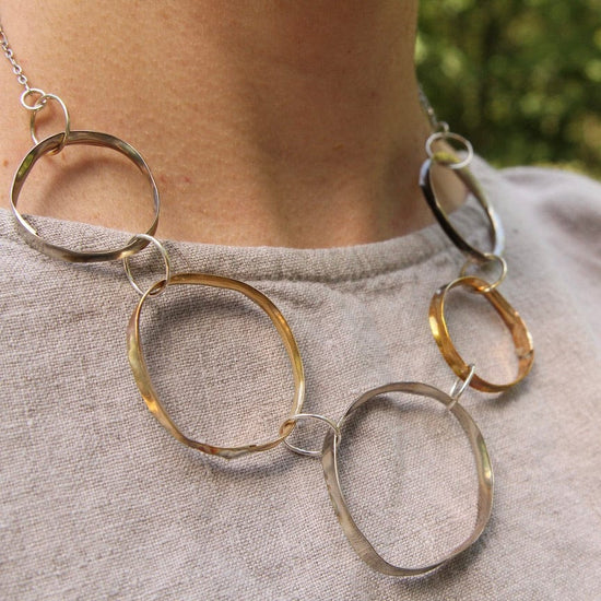 Load image into Gallery viewer, NKL Large Rugged Circles Necklace
