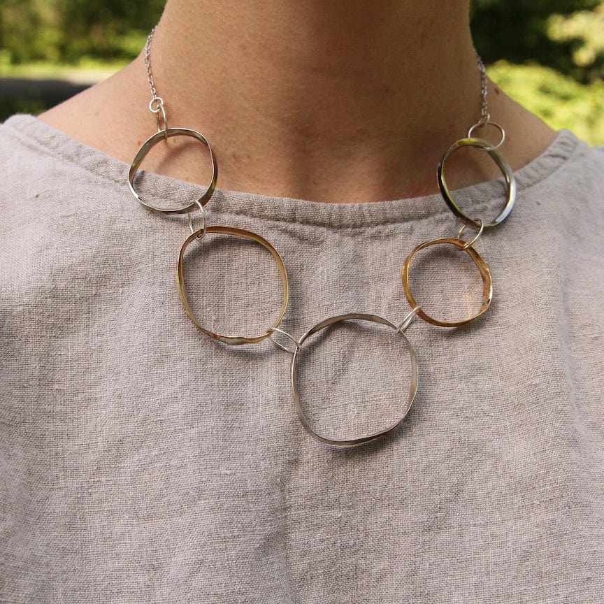 Load image into Gallery viewer, NKL Large Rugged Circles Necklace
