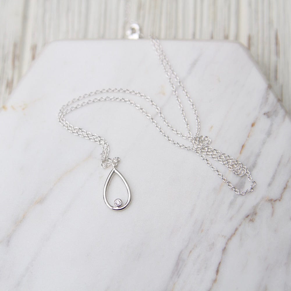 
                      
                        NKL Little Teardrop with Bezel Set CZ - Sterling Silver
                      
                    