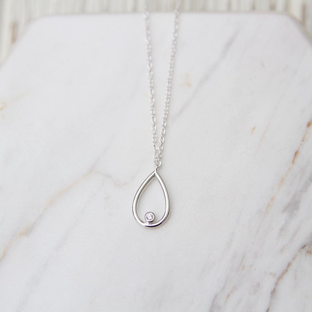 
                      
                        NKL Little Teardrop with Bezel Set CZ - Sterling Silver
                      
                    