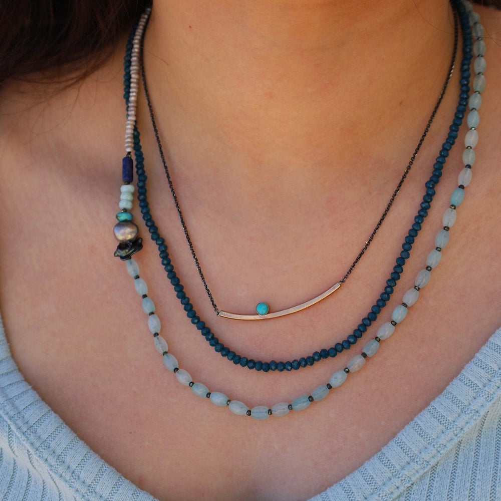 NKL Long Blue Mix Necklace