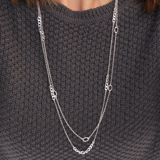 NKL Long Chain with Hammered Oval Stations