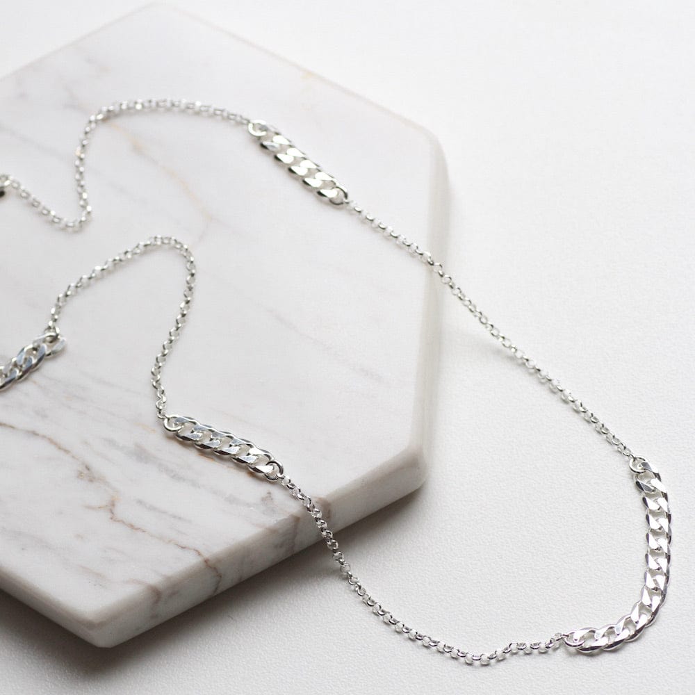 NKL Long Curb Chain Station Necklace