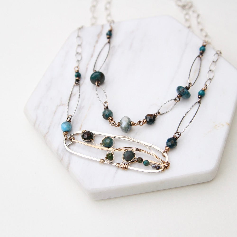 NKL Long Hand Formed Apatite Necklace