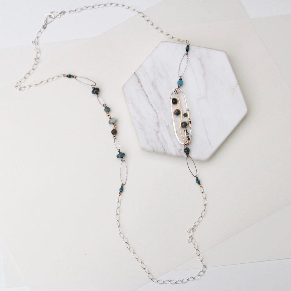 NKL Long Hand Formed Apatite Necklace